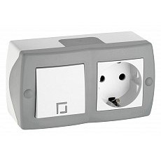 Блок с розеткой и выключателем mono electric octans ip20 104-020001-180